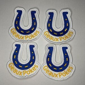 Geaux Pokes Embroidered Patch x4